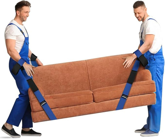 Ytonet Furniture Moving Straps for Lifting, 2-Person Lifting Straps | Appliances Lifting Straps Moving with 12 Thickened Sponge Pads, Heavy Objects up to 800 lbs, 128 In Wire Rope Slings Blue