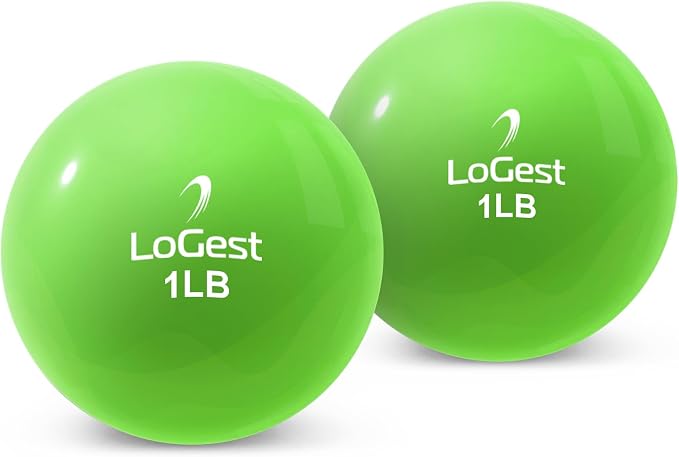 Logest Weighted Toning Exercise Balls Pair - Round Shape Medicine Ball - 1LB 2LB 3LB 4LB 5LB 6LB Available - Toning Muscle for Men & Women