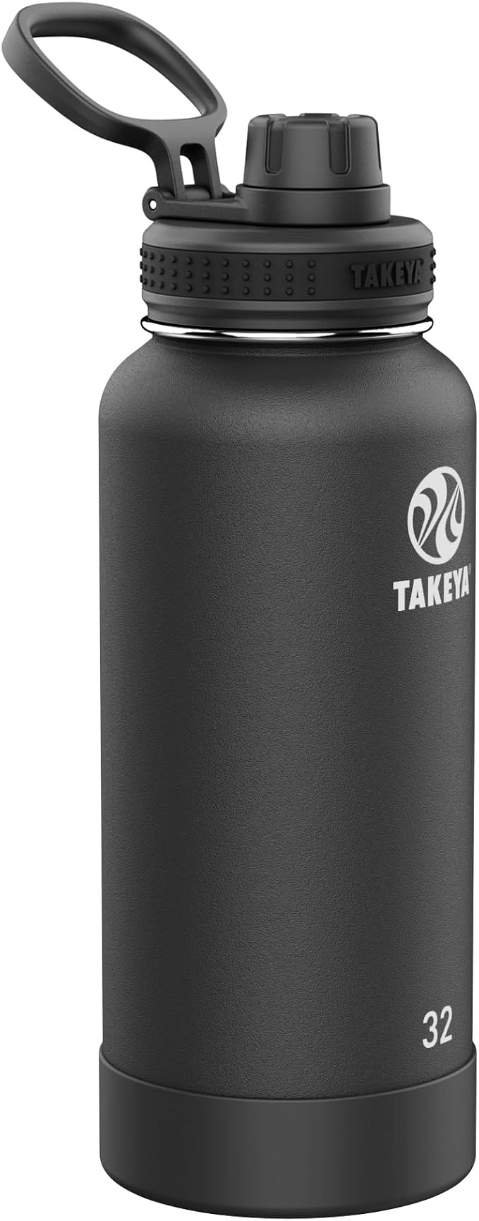 Takeya Actives Insulated Stainless Water Bottle with Insulated Spout Lid, 32oz, Onyx