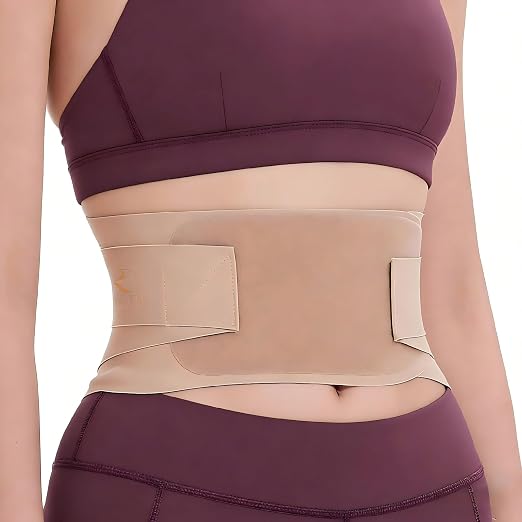 RANDY SUN Lower Women Back Brace for Office Comfort - Breathable Mesh Posture Corrector, Adjustable Straps for Custom Fit, Invisible Under Clothes, Beige, L-XL