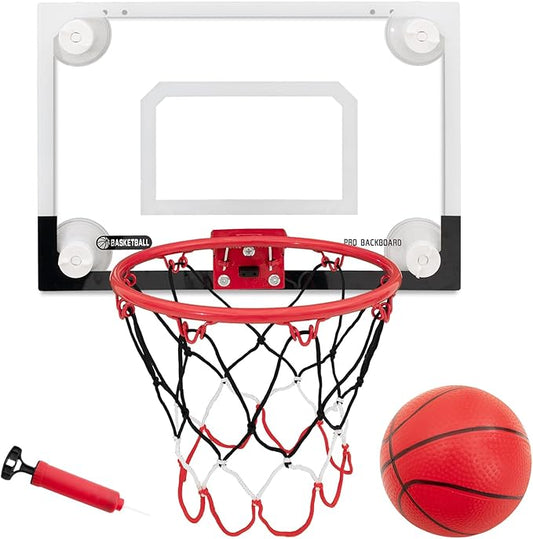 Indoor Mini Basketball Hoops with Powerful Suction Cups for Window and Wall | Wall Mounted Basketball Hoops, Basketball Backboard for Bedroom Office Dorm Room, Outdoor Toy Gifts for Kids and Adults