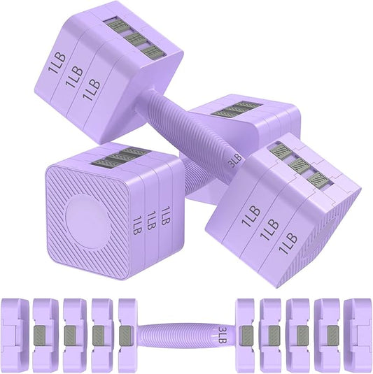 Hezeyferg Adjustable Dumbbells Set for Women/Men Home Gym | 18LBS 22LBS Adjustable Weight Dumbbells, Hand Weights Sets with Mutilple Levels, Full Body Workout