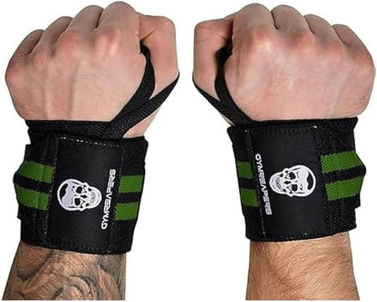 Gymreapers Weightlifting Wrist Wraps (IPF Approved) Professional Quality Wrist Support with Heavy Duty Thumb Loop - Best Wrap for Powerlifting Competition, Strength Training, Bodybuilding