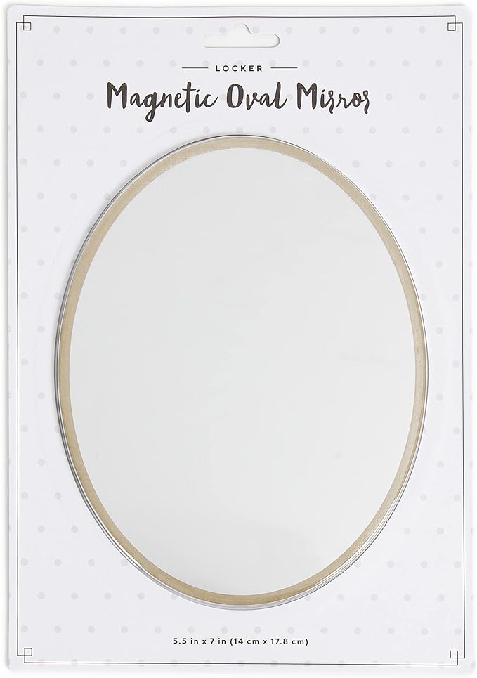 U Brands Magnetic Gold Locker Mirror, 5.5” x 7”