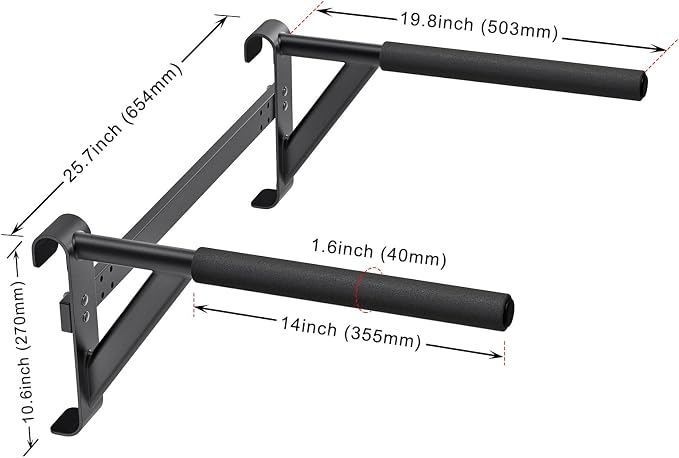 Kipika Gymnastic Stall Bar - 2"x2" Swedish Ladder with 1" Hole, Wall Mounted Pull-up Bar Ladder Suspension Trainer, Solid Wood Grips Gymnastics Training Bar for Home, Wall Gym, School