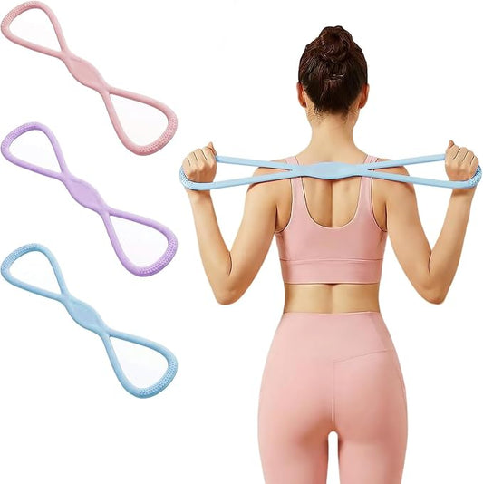 Resistance Bands, Figure 8 Resistance Bands for Women Men, 8 Shaped Resistance Rubber Band for Arms, Back, Shoulder Stretch with Handles, Not Break, Portable