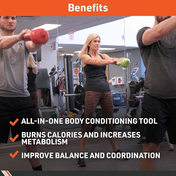 Body Sport Cast Iron Vinyl Coated Kettlebells – Kettlebell for Weight Lifting – Strength Training Kettlebell – Professional Fitness for Gym & At Home