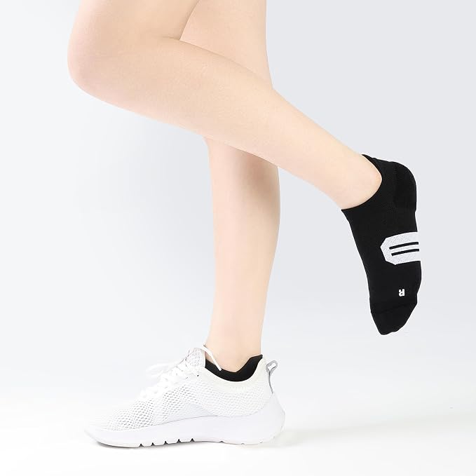 BUDERMMY Womens Ankle Compression Socks with Arch Support Athletic Low cut Running Socks for Women Workout Cushion 5 Pairs