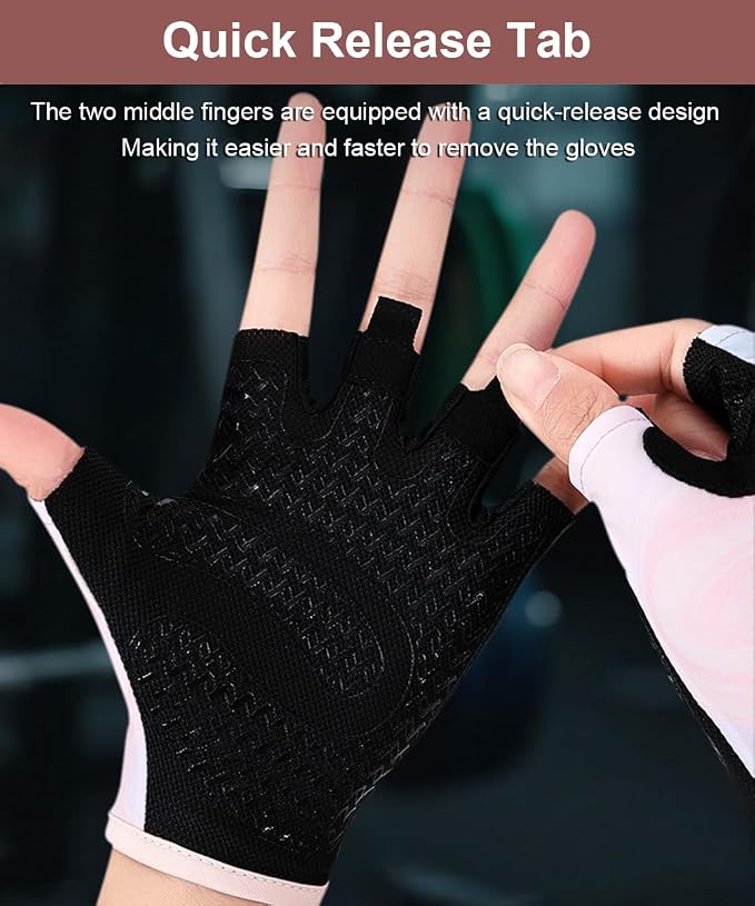 SUJAYU Gym Gloves for Women Men Workout Gloves Women Men, Anti-Slip Breathable Gym Essentials Women for Weightlifting Cycling Training, Guantes para Gym Mujer