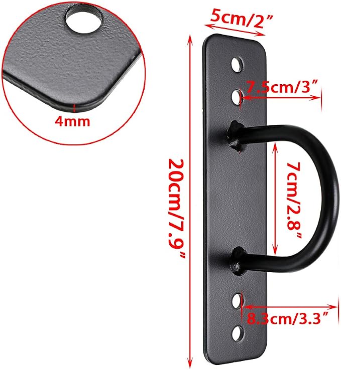 Hipiwe Battle Rope Wall/Ceiling Mount Anchor Bracket for Suspension Straps | Ceiling Hooks For Crossfit Gymnastic Rings, Body Weight Strength Training Systems, Yoga Swings, Boxing Equipment (black)