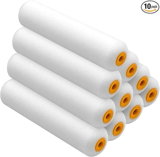 King Origin Foam Paint Roller, 10 Pack, 6 Inch High Density Roller | Foam Paint Roller Covers for Smooth Paint Application, No Lint Shedding on Walls, House