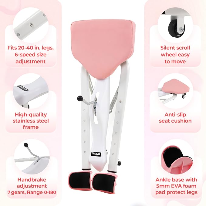 Yes4All Leg Stretcher Split Machine for Flexibility Versatile 330lbs Heavy Duty Narrow Wide Handle with Anti-Slip Rubber Grip