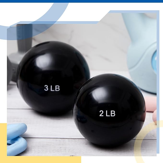 Halloscume 1 lb 2lb 3lb 4lb 5lb Weighted Toning Balls for Exercise, Innovations Soft Medicine Balls for Exercise, Pilates, Yoga, Balance, Flexibility