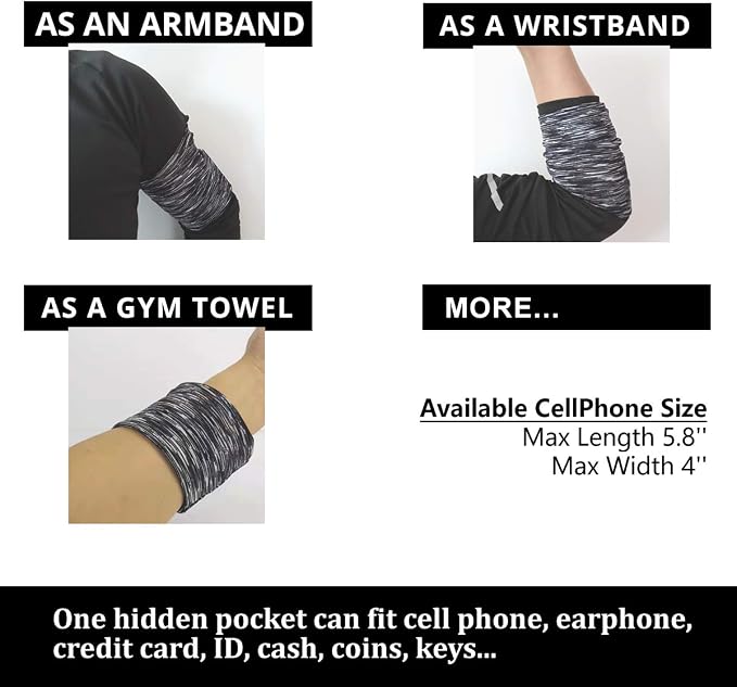 Small Armband Football Basketball Skating Biking - Cell Phone Protective Arm Band Sleeve Strap Pocket Pouch for iPhone 6S 7 8 X XR XS 11 12 13 14 15 Pro Running Walking Jogging/Variegated Black