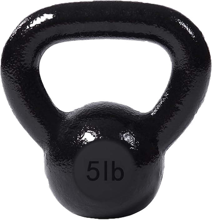 JFIT Cast Iron Kettlebell – Single Weight, Flat Bottom, Polished Handle | Men & Women | CrossFit, Cardio & Strength Training