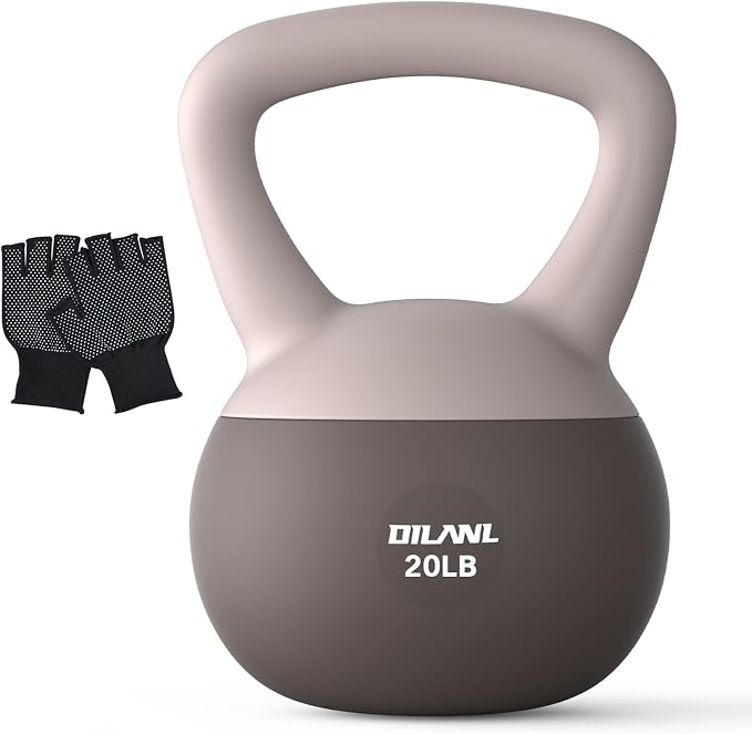 Soft Kettlebell, Safe Strength Training Kettle bell, Cushioned Impact | Resistant Base and Anti-Slip Grip Weight, Kettlebells Set for Home Workouts and Men/Women/Beginners,With Non-slip Gloves