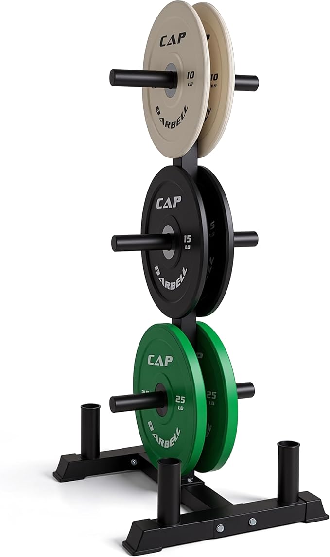 CAP 2-inch Olympic Bumper Plate Weight Set | 100-370 lbs | Multiple Colors | Storage Rack Optional