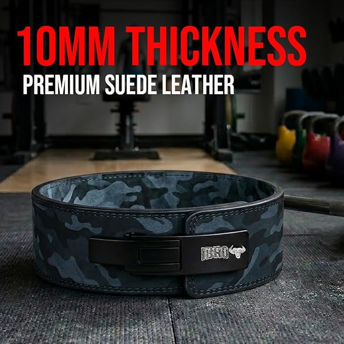 IBRO Powerlifting Lever Gym Belt – Power 8MM, 10MM or 13MM Extreme Heavy Duty Genuine Leather Belts - Squats Deadlifts Bodybuilding Weight Lifting IPF Power Lifting Strongman for Men