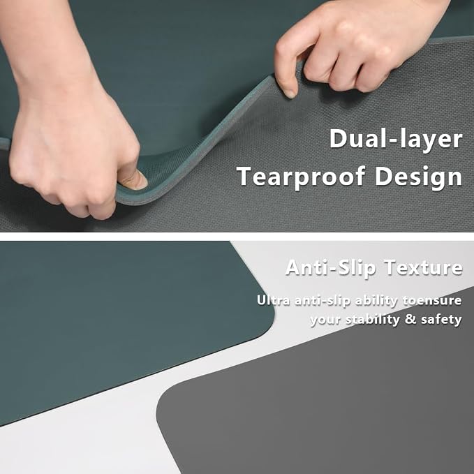 Wide Yoga Mat-80cm Extra Thick 1/3'' Fitness Exercise Mat Carry Strap