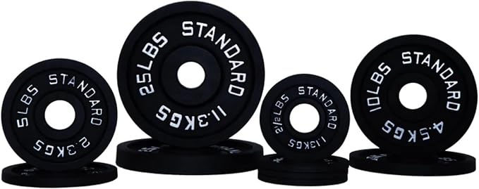 Weight Plate Pairs and Sets from Barbell Standard | Powder Coated & Extremely Durable | Fits 2" Olympic Barbells | 2% Tolerance Guarantee