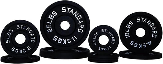 Weight Plate Pairs and Sets from Barbell Standard | Powder Coated & Extremely Durable | Fits 2" Olympic Barbells | 2% Tolerance Guarantee
