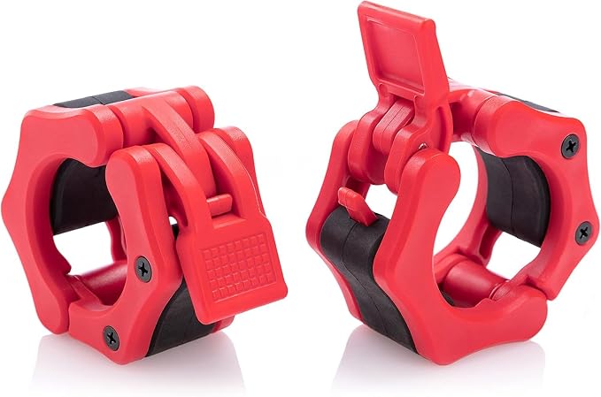 USA Made Olympic Barbell Collar 2 inch Quick Release Pair of Locking 2" Pro Weight Bar Plate Locks Clamp Clips for Workout Weightlifting Fitness Training
