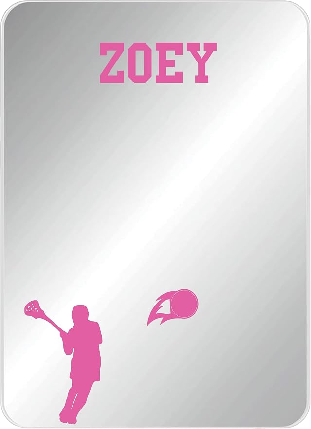 Personalized Sports Player Fan Team Club Locker Mirror Magnet – Back to School Decor, Colorful Magnetic Organizer Accessory for Gym, Home, Office & Refrigerator (Lacrosse Female)