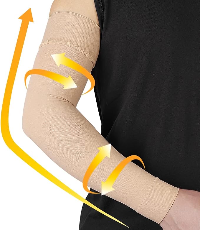 beister Compression Arm Sleeve, 20-30 mmHg Medical Support for Women | Firm graduated pressure; upper-to-wrist coverage; lymphedema, swelling, arthritis and post-surgical recovery routines