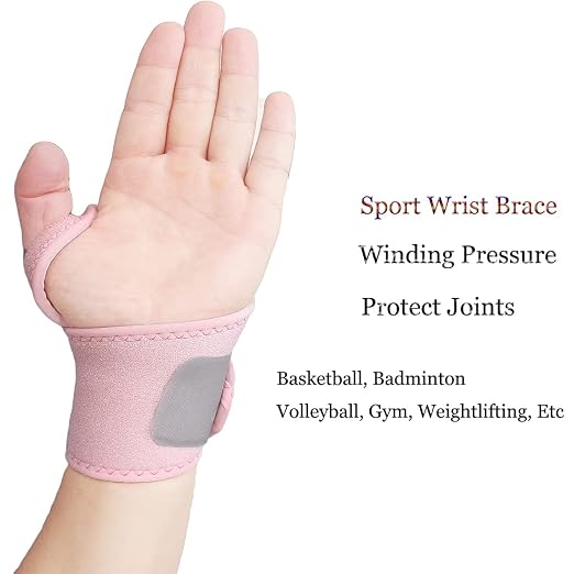 YUNYILAN Wrist Brace Wrist Wraps for Carpal Tunnel 2 Pack Wrist Brace Compression Straps Hand Support, Adjustable Wrist Support for Arthritis and Tendinitis, Joint Pain Relief (Pink)
