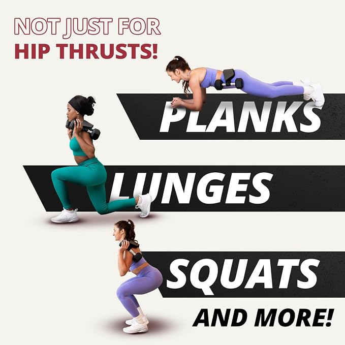 Bellabooty Premium Hip Thrust Belt - Adjustable Exercise Belt for Glutes & Squats, Hip Thrust Pad for Comfort, Versatile Gym Equipment for Home - Weightlifting Belt Support for Women