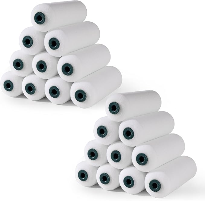Paint Roller Covers, Foam Paint Rollers 4 Inch, 20 Pack | Small Paint Roller for Tight Narrow Areas, Mini Sleeves for Flat Surfaces, for Painting Walls, Cabinets, Doors and Tables