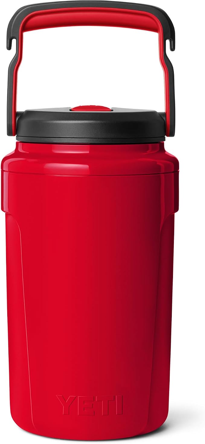YETI Silo Half Gallon Insulated Chug Cap Water Jug – Leakproof, Lightweight Sports Bottle with Fence Hook Handle – Keeps Drinks Ice-Cold – Ideal for Gym, Sports & Tournaments, Rescue Red