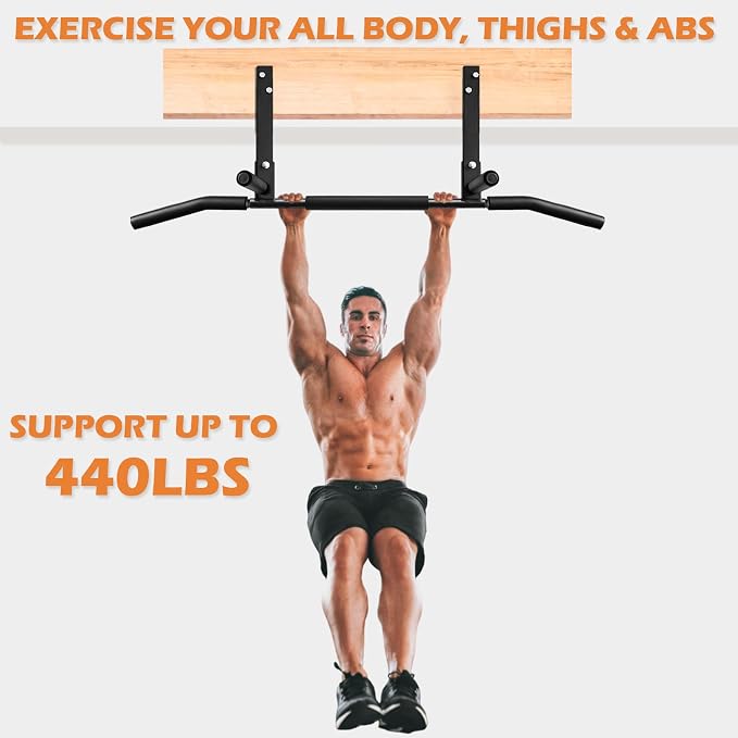ATENTO Pull Up Bar, Chin Up Bars Ceiling Mount, Workout for Home Gym, Beam, Crossfit - Heavy-Duty, Foam Grip, Easy installation