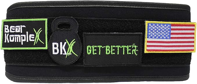 Bear KompleX 4" Straight Weightlifting Belt for at-Home Powerlifting, Squats, Weight Training and More. Low Profile with Super Firm Back for Maximum Stability & Exceptional Comfort