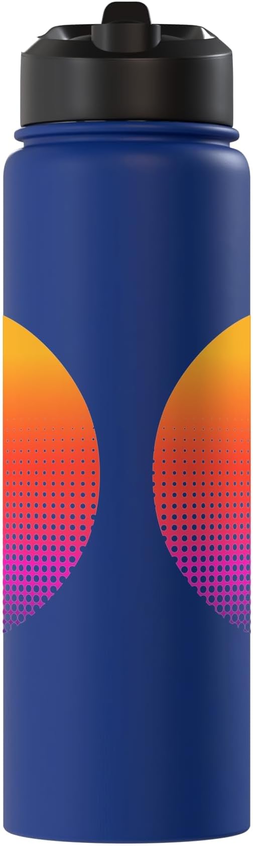 Basketball Game Hoop Slam Dunk Ball Retro Sunset Player Gift Stainless Steel Insulated Water Bottle
