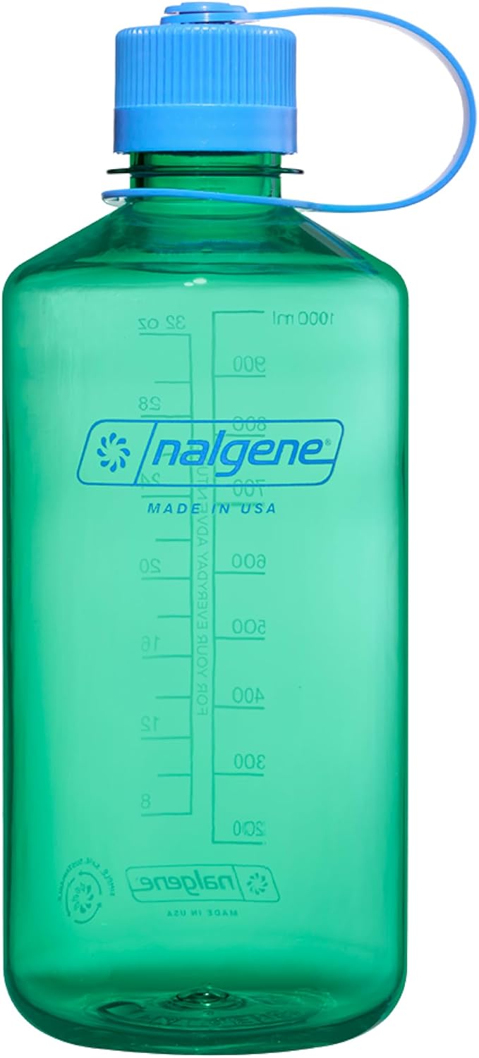 Nalgene 32 oz Narrow Mouth Water Bottle, Pastel Green | BPA-Free, Durable & Lightweight, Leak Proof, Dishwasher Safe, Large Reusable Plastic Bottle for Hiking, Gym, Work & Travel