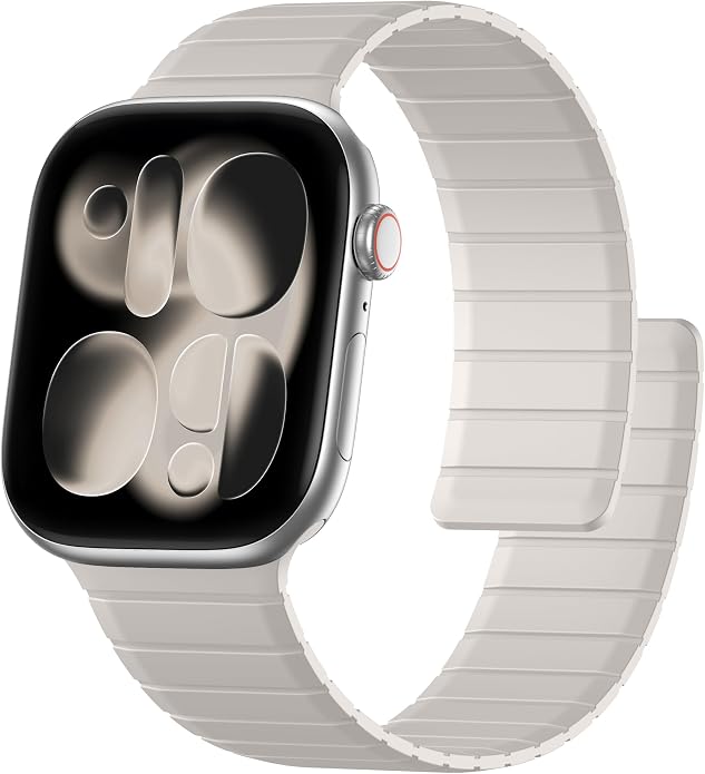SNBLK Magnetic Band Compatible with Apple Watch Bands for Men 44mm 45mm 46mm 49mm 42mm 41mm 40mm 38mm Women, Secure Silicone Sport Loop Magnet Strap for iWatch Ultra 3 2 1 SE Series 11 10 9 8 7 6 5 4