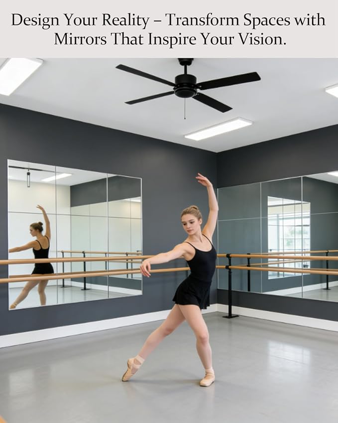 12Pack Acrylic Flexible Mirror Sheets, 12x16 Inch Shatterproof Flexible Stick on Mirrors for Wall Self-Adhesive Sticker for Bedroom, Door, Bathroom, and Dance Studio Installation