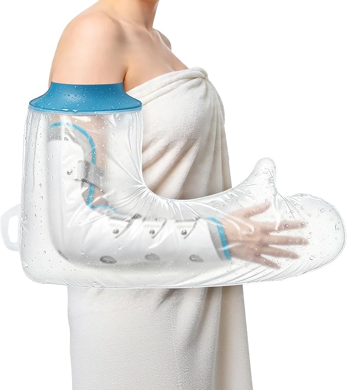 Waterproof Cast Covers for Shower Arm Adult, Reusable Full Arm Post Surgery | Soft Cast Protector Showering Sleeve Cast Bag for Wounded Hand Wrist Elbow Finger Care, Recovery Supplies Gifts