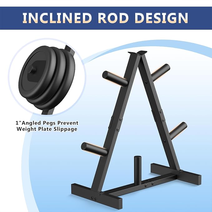 Weight Plate Rack, Weight Tree, Home Gym Storage Stand, Holds 300 lbs