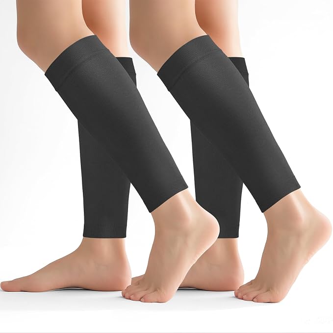 2 Pairs Calf Compression Sleeves Women&Men 20-30mmHg Medical Shin Splint for Leg Surpport Relief Pain Varicose Veins
