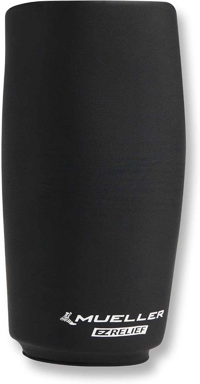 MUELLER Sports Medicine EZ Relief Compression Sleeve for Men and Women, Pain Relief Support, Reduces Swelling on Knees, Elbows, Wrists, Ankles, and More, Fits Right or Left, Black, One Size