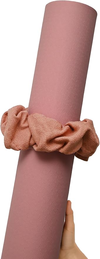 Yoga Mat Scrunchie Yoga Mat Strap Carrier Pilates Mat Holder | Holds Your Yoga Mat in Style, Adjustable & Stretchy Yoga Mat Band, Fits Most Standard Yoga Mats (mat not included),Yoga Gifts