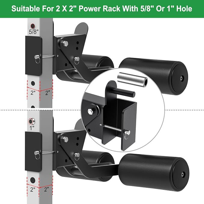 SELEWARE Squat Rack Attachment for Power Cage with 5/8" or 1" Holes | Y-Shaped Dip Bar Attachment, Nordic Hamstring Curl Attachment & Lever Arms for 2x2 or 3x3 Power Rack, Home Gym Accessories