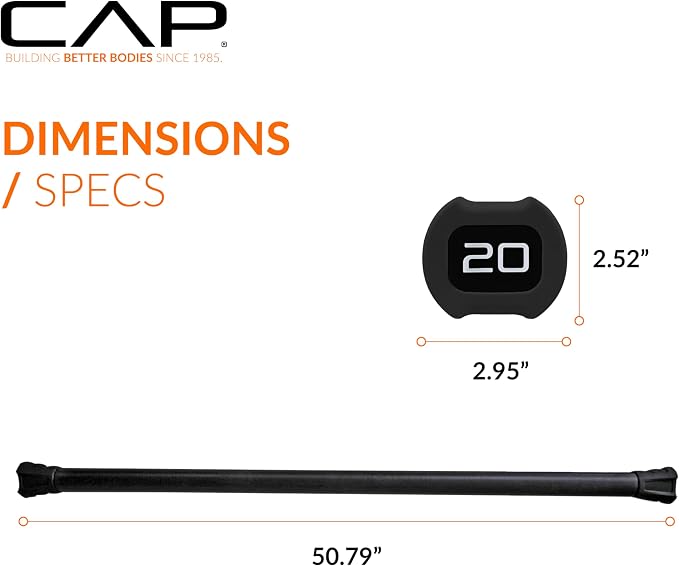 CAP Barbell Weighted Workout Bar | 5-20 lb | Multiple Options