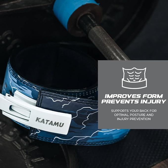 Katamu Core Collection USPA & IPL Approved Lever Belt — Premium 10mm | Leather Powerlifting Belt for Men and Women, Steel Lever Buckle, 4 Inch Wide Back Support for Deadlifts and Squats