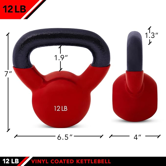 JFIT Kettlebell Weights Vinyl Coated Iron