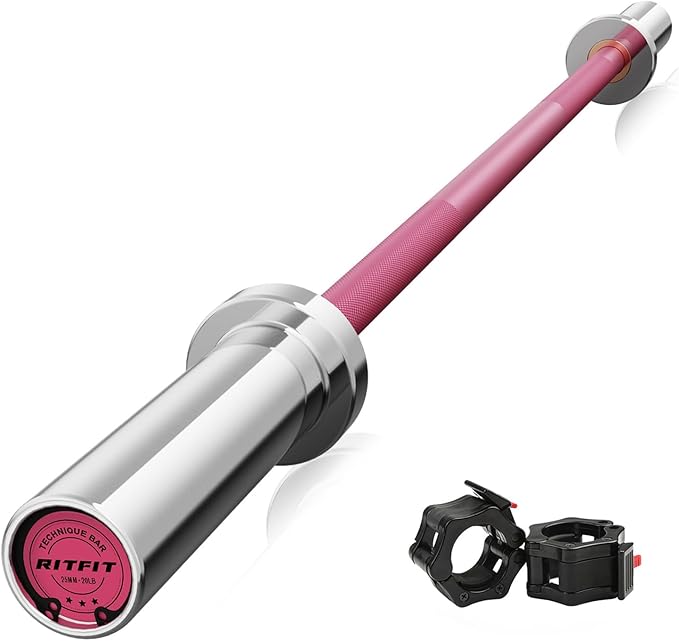 RITFIT Olympic Barbell 4ft/6ft - 2 Inch Weight Bar for Strength Training, Weightlifting, Squat, Deadlift, Bench Press, Curl, Overhead Press - 350lbs/500lbs Capacity