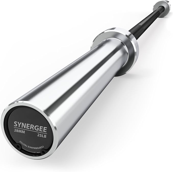 Synergee Olympic Barbell – 20/25 lb, 2" Bar, 350 lb Cap, Magnetic Collars