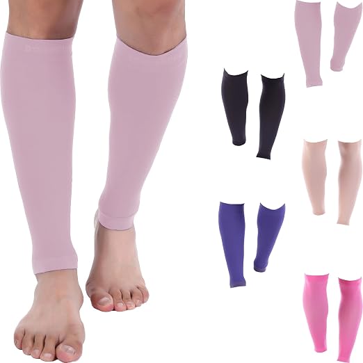 Doc Miller Calf Compression Sleeves 30-40 mmHg for Men & Women, 1 Pair | Knee High, Medical Grade, Footless Compression Socks, Shin Splints, Leg Swelling, Varicose Veins, Wide Calf, Nurses, Recovery